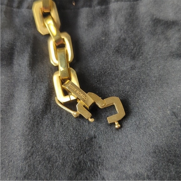 Eddie Borgo Supra Chain Link 12K Gold Finished Earrings New With Tags MSRP $250 - Picture 4 of 10